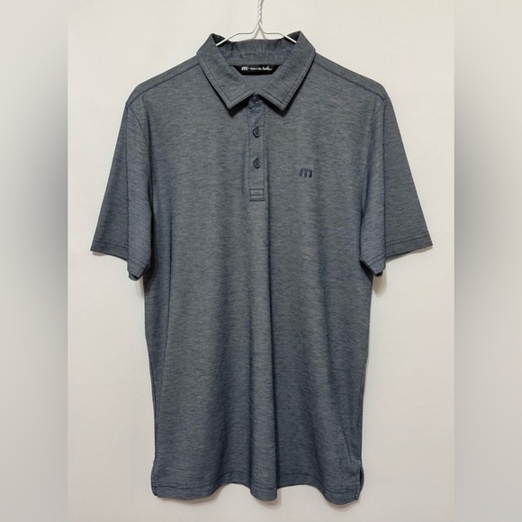 Travis Matthew Langley Golf Polo Shirt Blue Heather Size Medium - Picture 1 of 12
